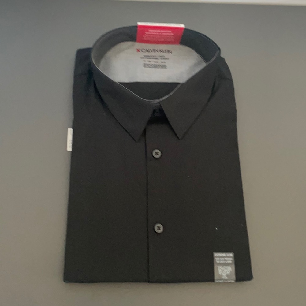 Black men’s Calvin Klein dress shirt